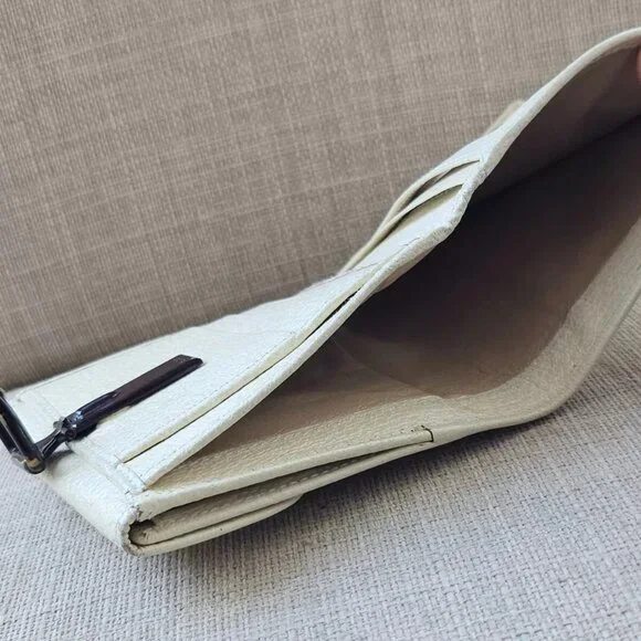 Gucci Cardholder Wallet Bifold Off White Genuine Leather Purse Made in Italy - Picture 7 of 14